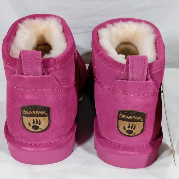 New BEARPAW® Suede Micro Boot with NeverWet® Orchid Pink 8M 9M - Picture 2 of 6